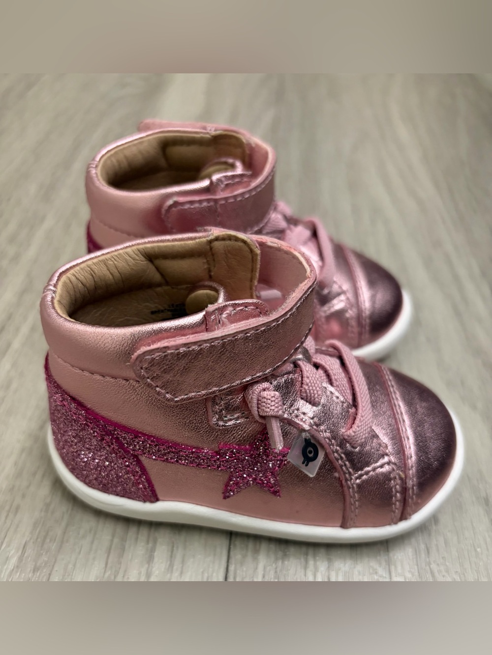 Old Soles Parade High Top Sneakers Metallic Pink Glitter | US Toddler 4
